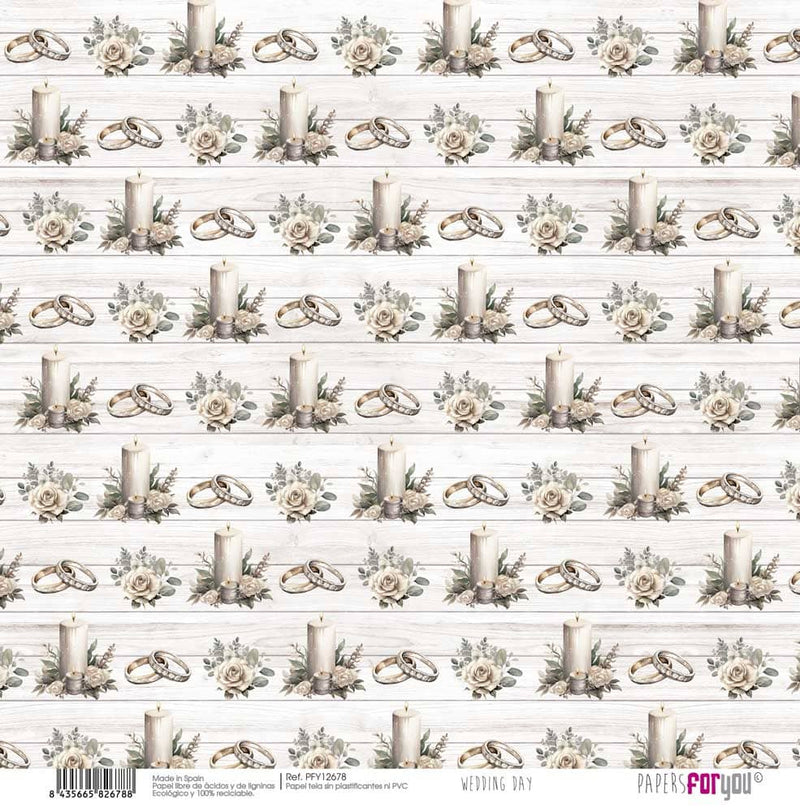 Kit papel entelado Papers For You, 8 unidades Wedding day collection pfy12675 PAPERS FOR YOU CENTROARTESANO