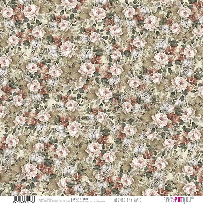 Kit papel Scrap Papers For You, 12 unidades Wedding day collection pfy12617 PAPERS FOR YOU CENTROARTESANO