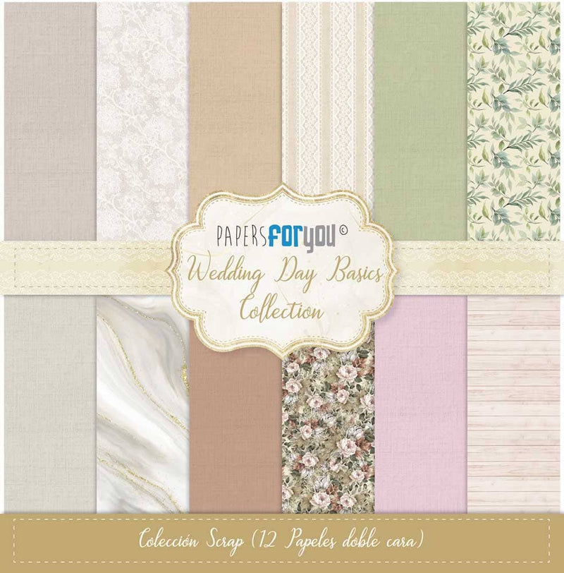 Kit papel Scrap Papers For You, 12 unidades Wedding day collection pfy12617 PAPERS FOR YOU CENTROARTESANO
