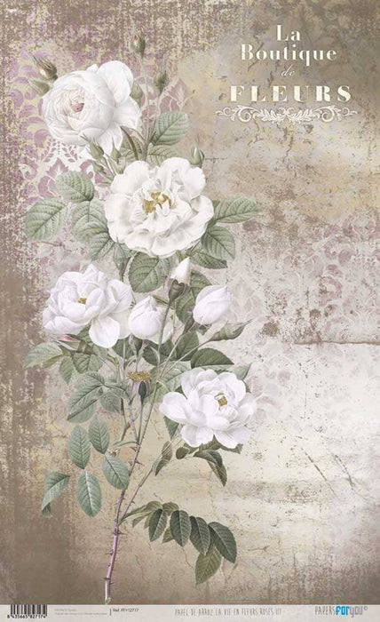 Rice paper Papers for you 54x33cm PFY12717 La vie en fleur Roses III —  Centroartesano