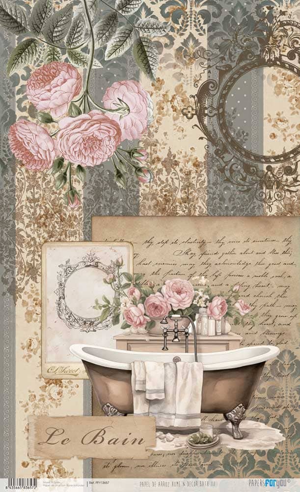 Papel arroz Papers for you 54x33cm PFY13657 Baño PAPERS FOR YOU CENTROARTESANO
