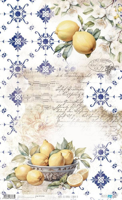 Papel arroz Papers for you 54x33cm PFY13763 limones PAPERS FOR YOU CENTROARTESANO