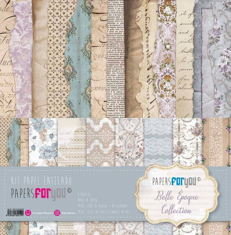 Papersforyou kit de papel entelado scrap 30x30 PFY-pfy12021 Belle Epoque PAPERS FOR YOU CENTROARTESANO