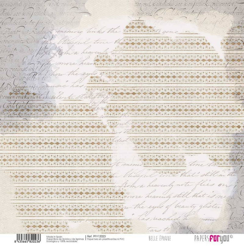 Papersforyou kit de papel entelado scrap 30x30 PFY-pfy12021 Belle Epoque PAPERS FOR YOU CENTROARTESANO
