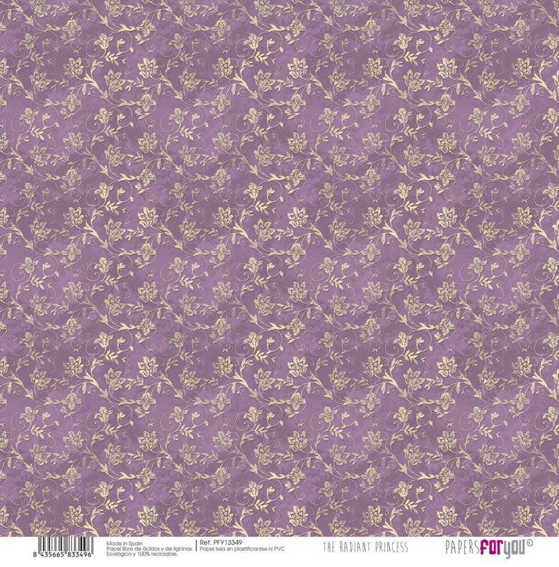 Papersforyou papel scrap tela 125gr 12x12" the radiant princess 13349 PAPERS FOR YOU CENTROARTESANO