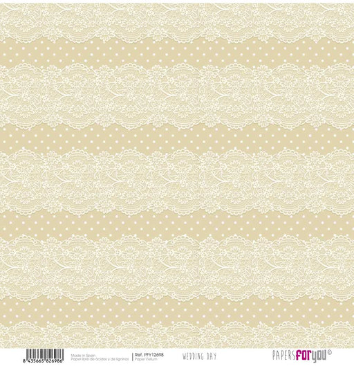 Papersforyou papel scrap tela 125gr 12x12" Wedding Day 12698 PAPERS FOR YOU CENTROARTESANO