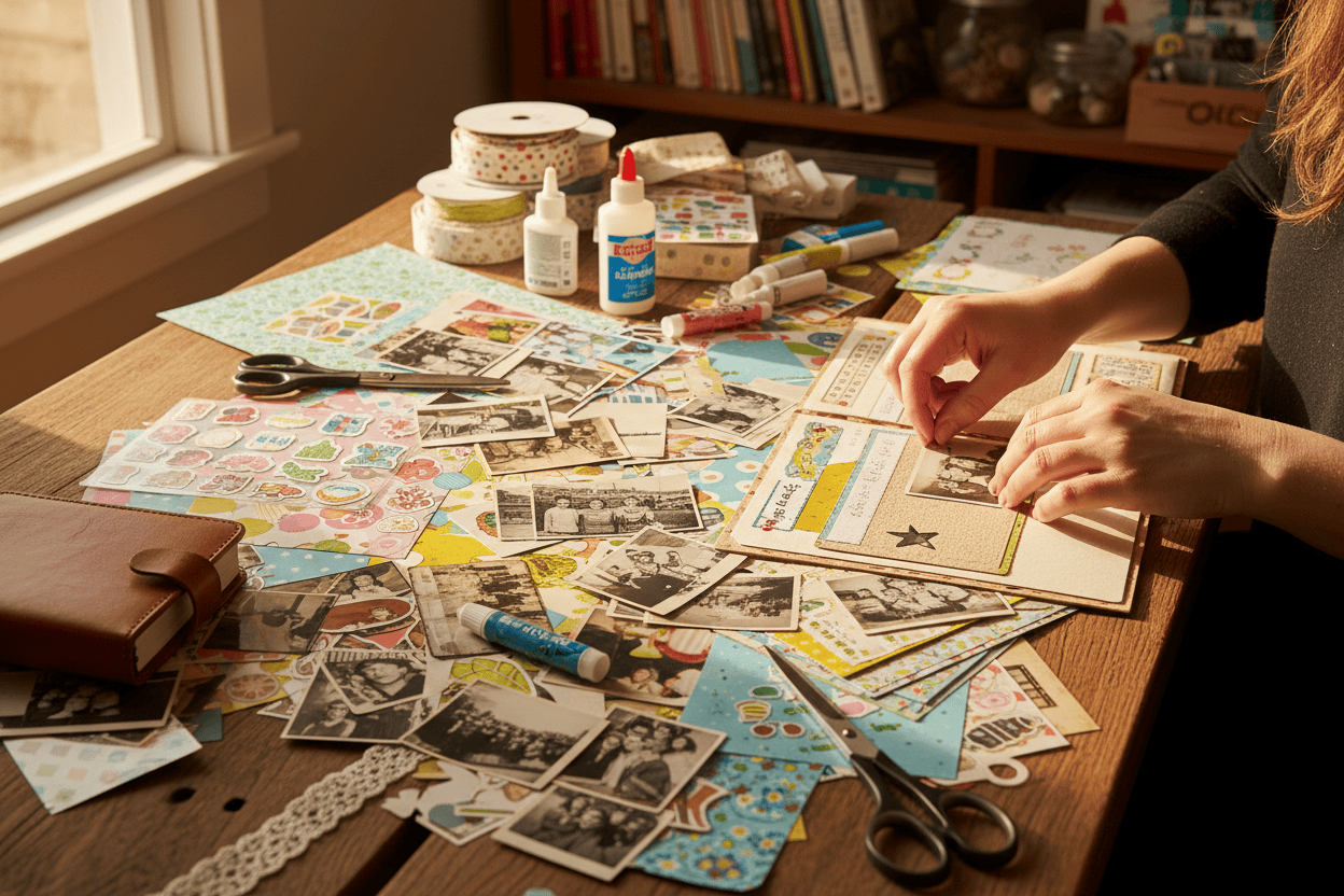 Person doing Scrapbooking