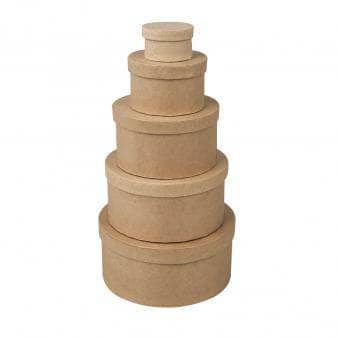 5 Cajas cartón piedra redondas 6738200 RAYHER CENTROARTESANO