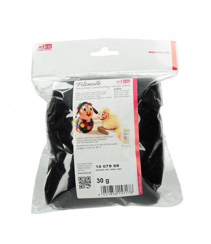 Lana 100% para afieltrar 30g negro RAYHER CENTROARTESANO