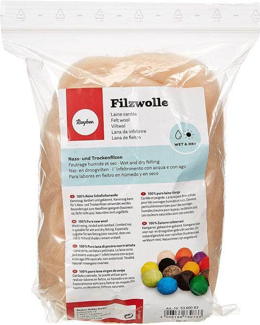 Rayher Filzwolle lana para fieltro 50gr 100% lana virgen 5360083 color piel RAYHER CENTROARTESANO