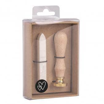 Sello decorativo de metal para lacre estrella   + lacre blanco RAYHER CENTROARTESANO