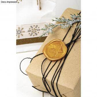 Sello decorativo de metal para lacre estrella   + lacre dorado RAYHER CENTROARTESANO