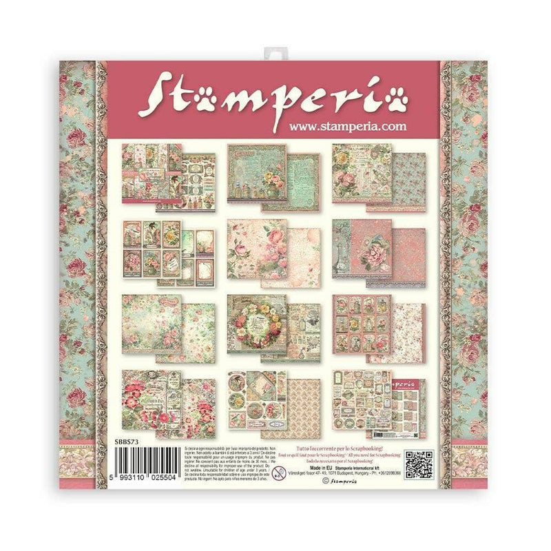 Stamperia block paper 10 hojas 8X8 SBBS73 Rose Parfum STAMPERIA CENTROARTESANO