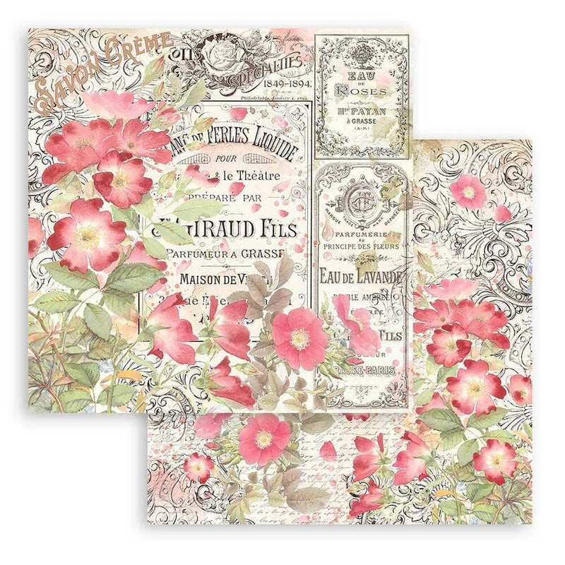 Stamperia block paper 10 hojas 8X8 SBBS73 Rose Parfum STAMPERIA CENTROARTESANO