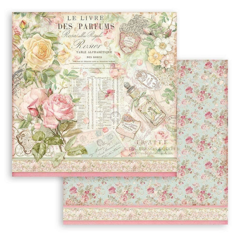 Stamperia block paper 10 hojas 8X8 SBBS73 Rose Parfum STAMPERIA CENTROARTESANO