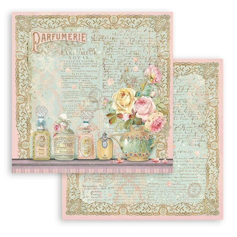 Stamperia block paper 10 hojas 8X8 SBBS73 Rose Parfum STAMPERIA CENTROARTESANO