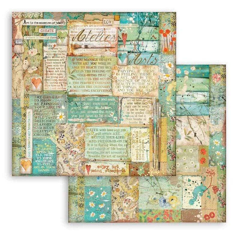 Stamperia block paper 10 hojas SBBL33 Atelier des Arts 190g 8"x8"por Sara Alcobendas STAMPERIA CENTROARTESANO