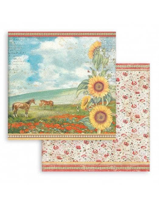 Stamperia block paper 10 hojas SBBL83 Sun flower art 190g 8"x8"por Sara Alcobendas STAMPERIA CENTROARTESANO