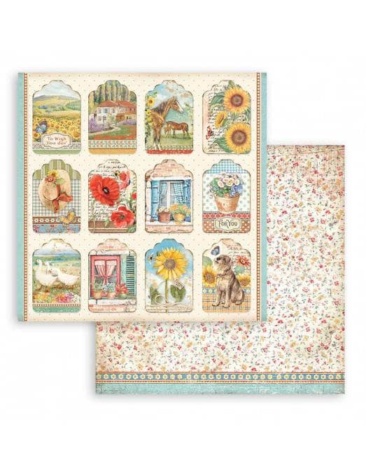 Stamperia block paper 10 hojas SBBL83 Sun flower art 190g 8"x8"por Sara Alcobendas STAMPERIA CENTROARTESANO