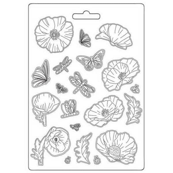 Stamperia moldes pvc flexible 14.8x21 A5 K3PTA5649 Sunflower art flower STAMPERIA CENTROARTESANO