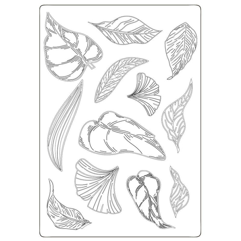 Stamperia moldes silicona A6 Sunflower art hojas kacm10 STAMPERIA CENTROARTESANO