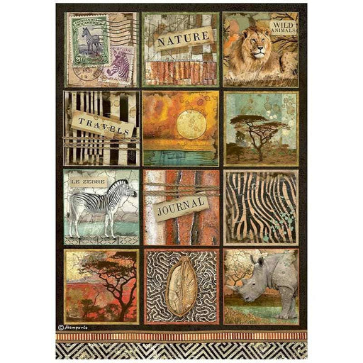 Stamperia papel arroz A4 DFSA4688 Savana cuadro STAMPERIA CENTROARTESANO