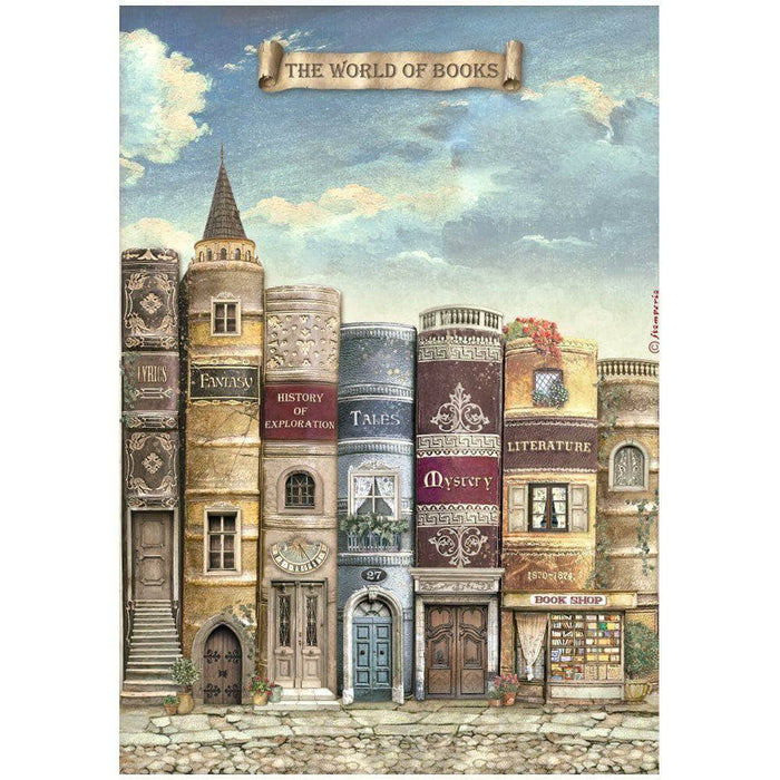 Stamperia papel arroz A4 DFSA4752 Vintage Library The world of book STAMPERIA CENTROARTESANO