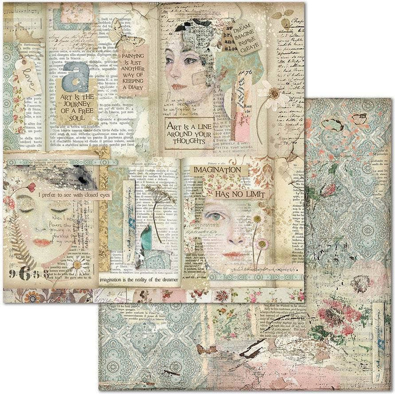 Stamperia papel scrap SBB668 Cara y escritura STAMPERIA CENTROARTESANO