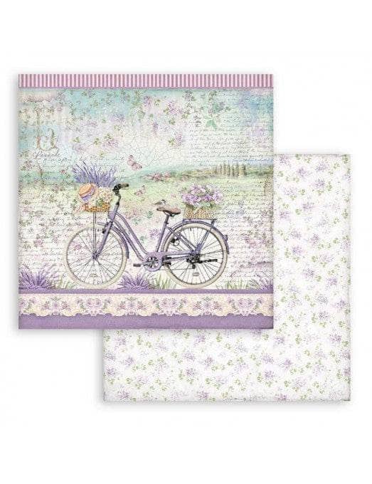 Stamperia papel scrap SBB851 Provence bicicleta STAMPERIA CENTROARTESANO