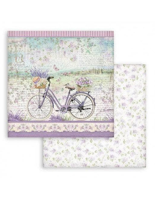 Stamperia papel scrap SBB851 Provence bicicleta STAMPERIA CENTROARTESANO