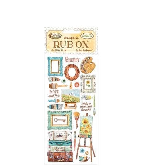 Stamperia rub-on Sunflower art pincel y marcos dflrb31 STAMPERIA CENTROARTESANO