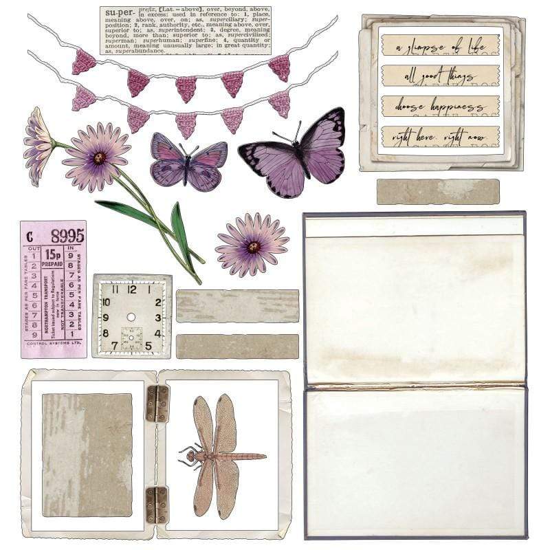 49 Market kit de 4 papeles scrap + 2 hojas de precortados coordinados AB STUDIO CENTROARTESANO