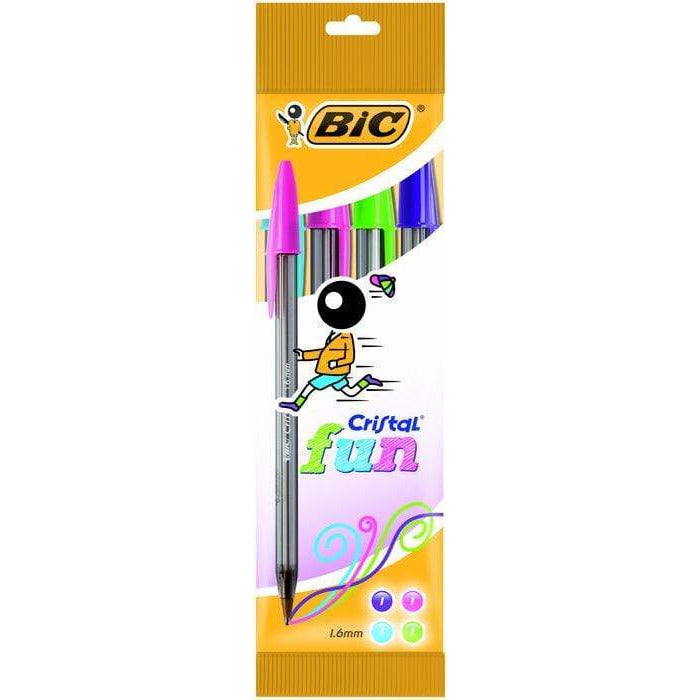 Boligrafo bic cristal Fun punta normal 4 colores