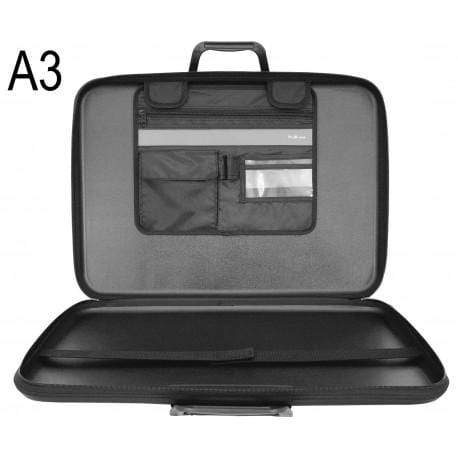 Carpeta Plus office cremallera con asas polipropileno negra A3 ACP CENTROARTESANO