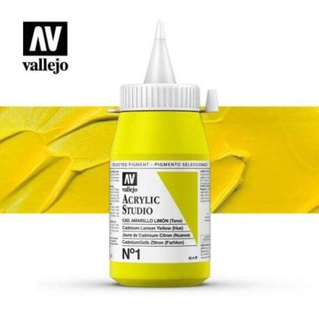 Vallejo pintura acrilica 500ml Nº1 Amarillo cadmio limon tono ACRYLICOS VALLEJO CENTROARTESANO