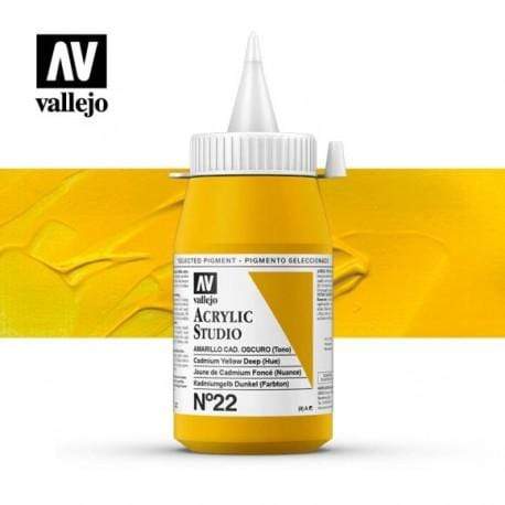 Vallejo pintura acrilica 500ml Nº22 amarillo de cadmio oscuro tono