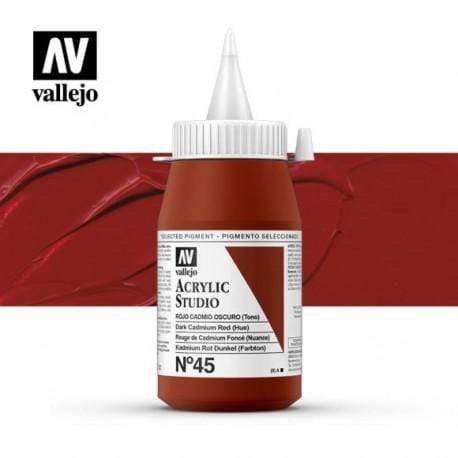 Vallejo pintura acrilica 500ml Nº45 rojo cadmio oscuro tono ACRYLICOS VALLEJO CENTROARTESANO