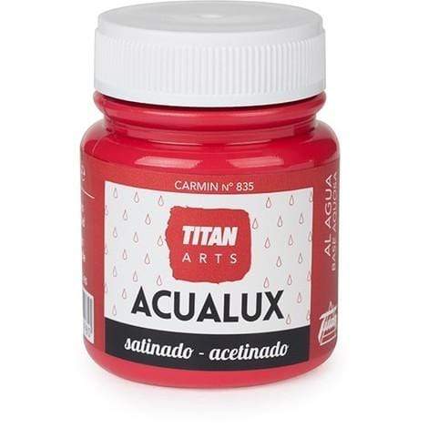 Pintura Titan acualux satinado 80ml 835 carmin