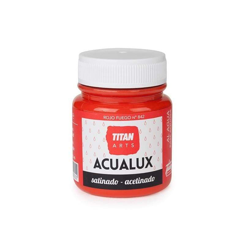 Satin acualux titan paint 80ml 842 fire red