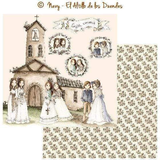 El altillo de los duendes papel scrap ellas celebran su comunion NIÐA EAC003 EL ALTILLO DE LOS DUENDES CENTROARTESANO