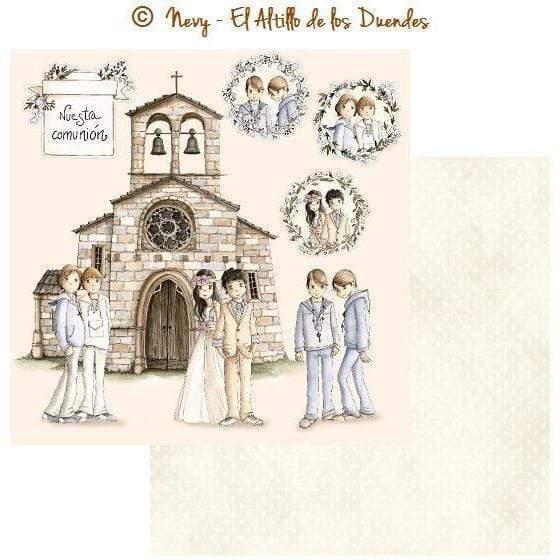 El altillo de los duendes papel scrap ellos celebran su comunion NIÐO EOC003 EL ALTILLO DE LOS DUENDES CENTROARTESANO