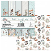 Amelie kit 6 papeles scrap KIT-01059 Nuestros pequeños amigos azul Vol2 AMELIE CENTROARTESANO