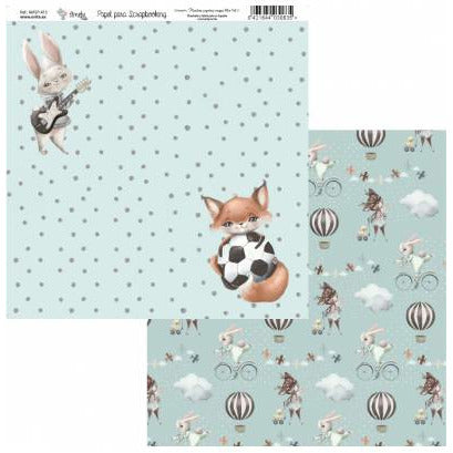 Amelie kit 6 papeles scrap KIT-01059 Nuestros pequeños amigos azul Vol2 AMELIE CENTROARTESANO