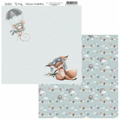 Amelie kit 6 papeles scrap KIT-01059 Nuestros pequeños amigos azul Vol2 AMELIE CENTROARTESANO