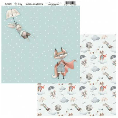 Amelie kit 6 papeles scrap KIT-01059 Nuestros pequeños amigos azul Vol2 AMELIE CENTROARTESANO