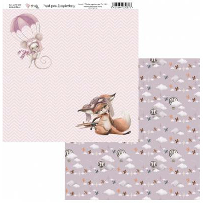 Amelie kit 6 papeles scrap KIT-01059 Nuestros pequeños amigos rosas Vol2 AMELIE CENTROARTESANO