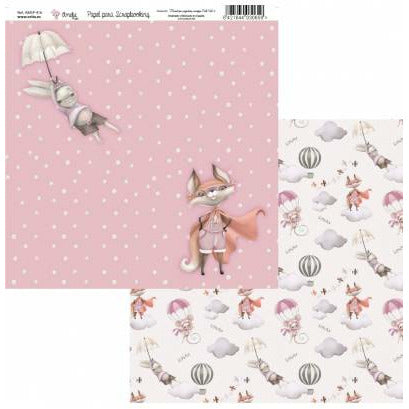 Amelie kit 6 papeles scrap KIT-01060 Nuestros pequeños amigos rosas Vol2 AMELIE CENTROARTESANO