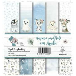 Amelie kit 6 papeles scrap KIT-01063 Un paseo por el hielo AMELIE CENTROARTESANO