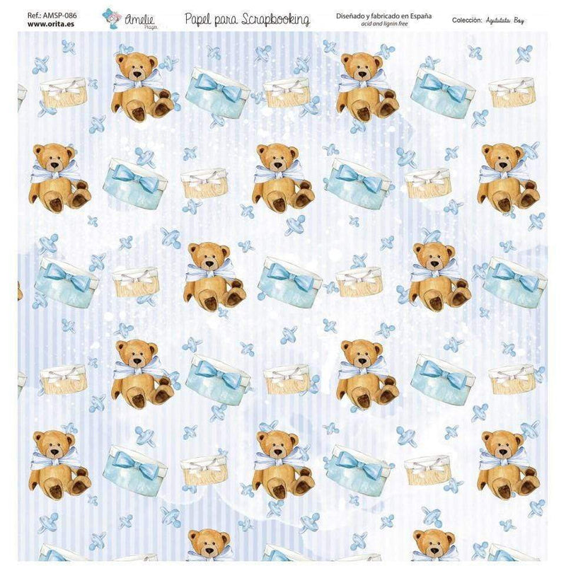 Amelie kit 7 papeles scrap KIT-01014 agugutata boy AMELIE CENTROARTESANO