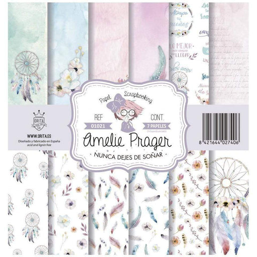 Amelie kit 7 papeles scrap KIT-01021 nunca dejes de soñar AMELIE CENTROARTESANO